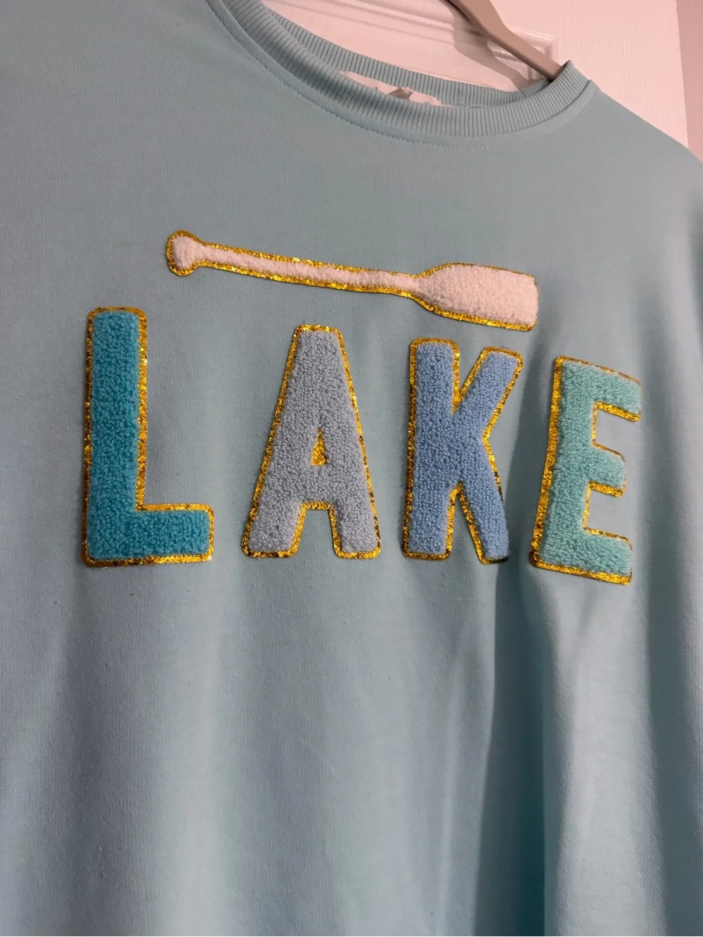 Simply Southern Light Blue LAKE Embroidered Crewneck Sweatshirt - Picture 2 of 4